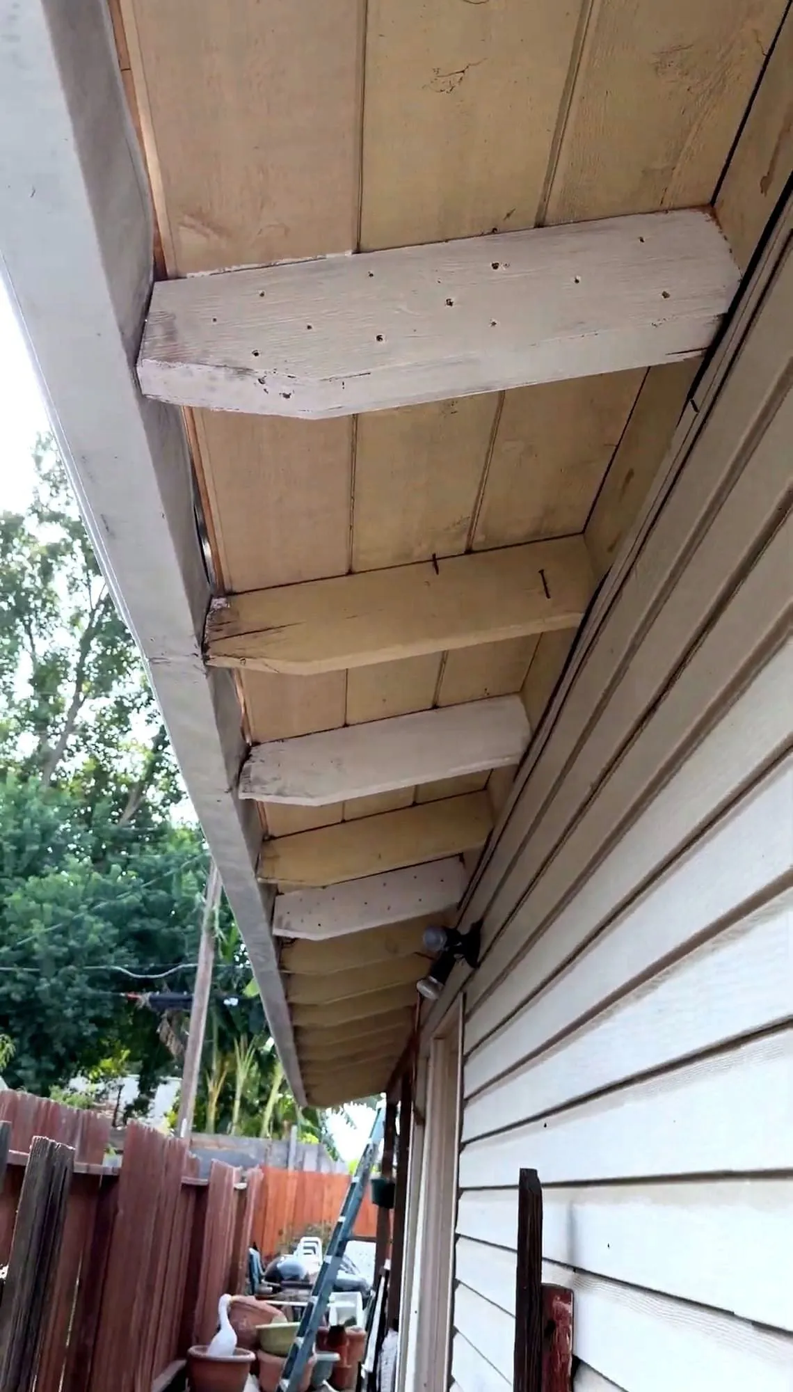 Soffit and fascia line put back straight.
